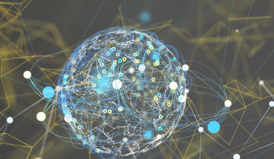 Ein neuronales Netz besteht aus einer Reihe von miteinander verbundenen künstlichen Neuronen, die Informationen verarbeiten und weiterleiten können.